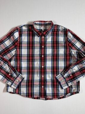 J.Crew Plaid Cropped Plaid Button Up Shirt